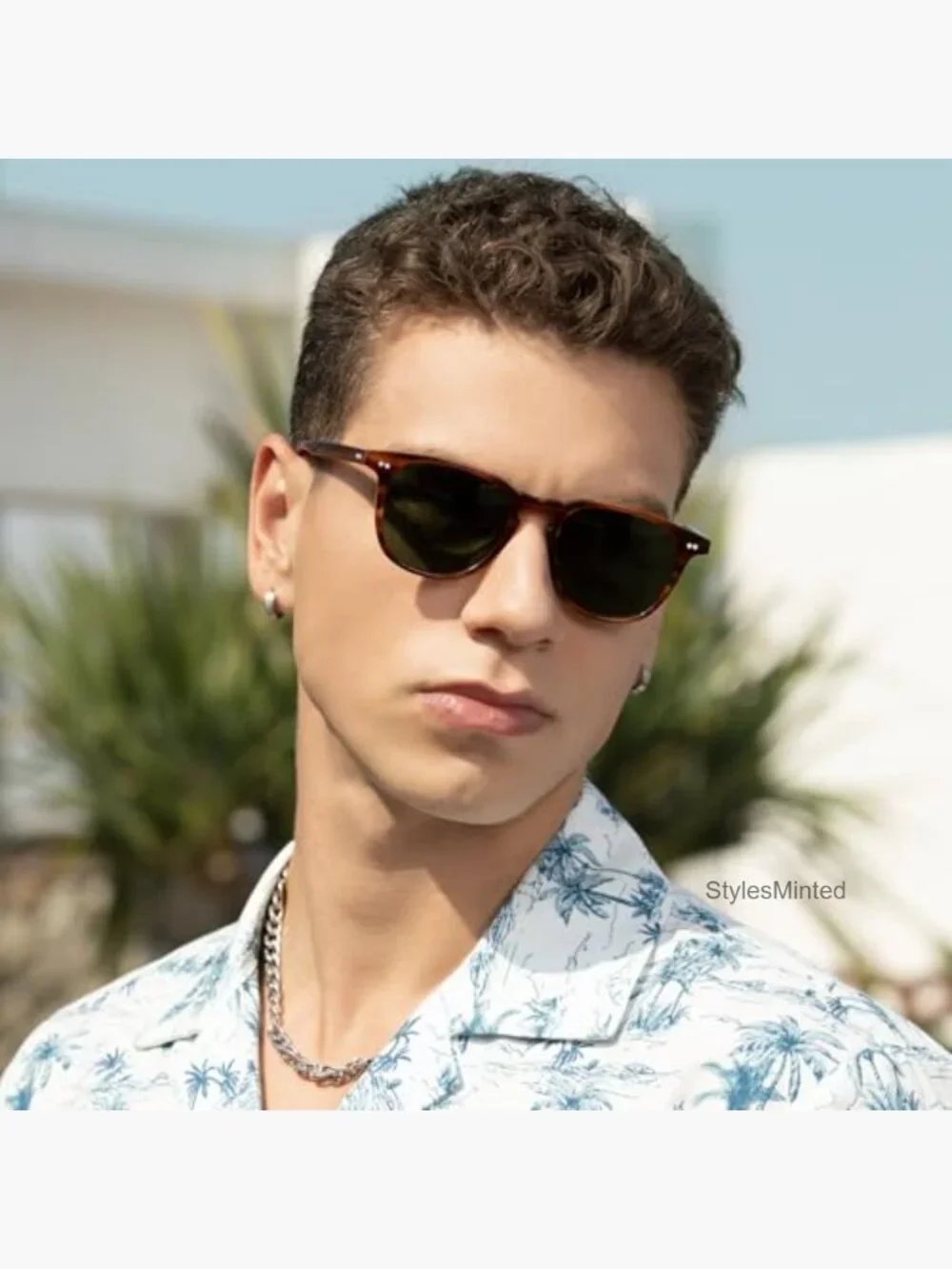 Retro Square Men's Polarized Sunglasses UV400 Protection Acetate Frame
